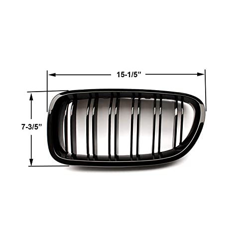Gangying F10 F11 Nieren Schwarz Front Nieren für BMW 5 Serie F10 F11 M5 Kühlergrill 2010-2017 f10 Grill Schwarz Glänzend Doppel-Lamellen Grill