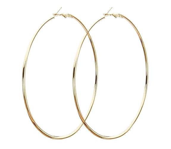 Image of I Jewels Stylish Classic Round Hoop Earring Lightweight Everyday Wear Earrings for Women