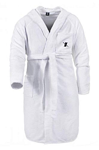 Maxfort grande taille homme femme peignoir éponge coton surdimensionné grande taille, Blanc, XXXXL