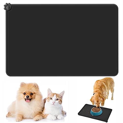 Emwel Hundefuttermatte, Silikon-Hundenapfmatte, rutschfeste Katzen- und Hunde-Futtermatte, wasserdichtes Hunde-Platzset L (47 x 30,180 g) Cover