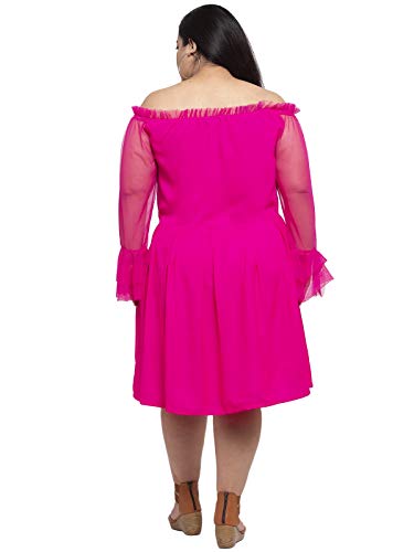 Image of Flambeur Women's Crepe A-Line Knee-Length Dress