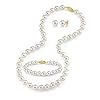 The Pearl Source 14K Gold Pearl Jewelry Set for Women – Freshwater Pearl Necklace and Earring Set with Pearl Bracelet…