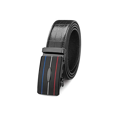 Lanceyy Ceinture Ceinture Ceinture En Pour Ceinture Cuir Pour Style Simple Hommes 35Mm Robe En Cuir Ceinture À Cliquet Boucle Automatique Durable (Couleur: 001: Taille 96~105Cm) Cover