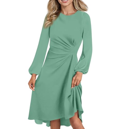 Vestidos De Fiesta Mujer Elegantes Vestidos Elegantes Mujer Mangas Largas Gala Trajes Tallas Grandes Ceremonia Evento Gasa Novia Sexy Midi Vestir Ropa 2#Verde Menta XXL