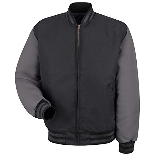 Red Kap Men's Duo-Tone Team Jacket, Black/Charcoal, X-Large