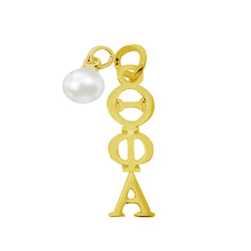 Theta Phi Alpha Necklace with Pearl, Sorority Lavaliere Necklace, Big Lil Sis Rush Week3