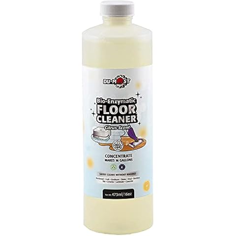 DU-MOST Enzymatic Floor Cleaner Concentrate (1 Oz Makes 1 Gal), No, Streak, No Rinsing, Kids & Pets Safe, Hard Surface Floors, Citrus Scent, 16 Fl Oz Cover