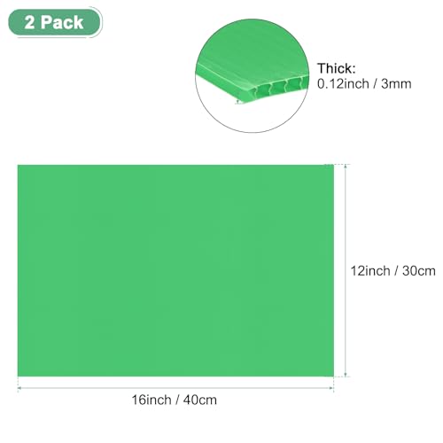 Image of M METERXITY 2-Pack Corrugated Plastic Sheets, 12 Inch x 16 Inch Waterproof Blank Corrugated Poster Board Yard Signs for Garage Sale /Office /Classroom /Party /Lawn Sign Road [3mm Thick, Green]