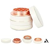 HOKirin Grinder Ceramic Herb Grinder,2.5 Inches 4 Pieces Spice Grinder, Zinc Alloy Large Grinder with Pollen Scraper and Brush,White