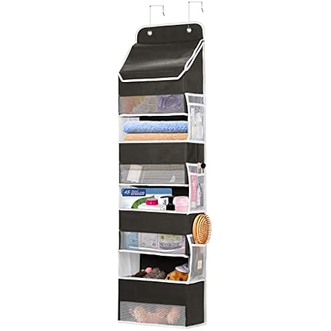 Wylnsie Estantería colgante para puerta de baño, 4 bolsillos grandes Cover