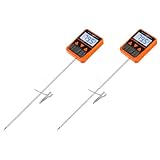 Uikdjgu 2X Sonden-Candy-Thermometer mit Topfclip, Alarmfunktion, IPX6 Wasserdichtes, Drehbares Frittieröl-Thermometer mit Großem Display