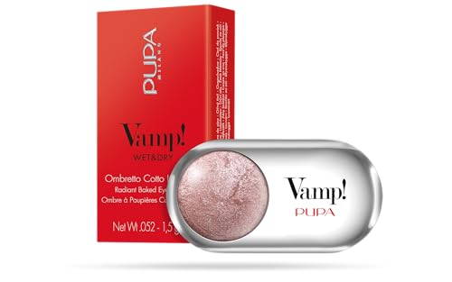 Pupa Ombretto Vamp! Wet&Dry 115 Pink Elixir - Ombretto Colore puro, alta Pigmentazione, Multi-Effetto (disponibile in 54 Varianti Colore e 7 diversi Finish)