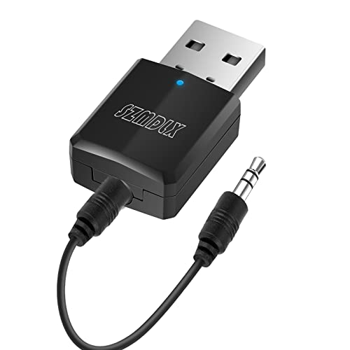 Bluetooth Adapter, Transmitter und Empfänger 2-in-1, USB Bluetooth 5.0 Dongle Stick Adapter 2 in 1 Sender Receiver mit 3,5mm digitales Audiokabel für PC TV Kopfhörer Cover