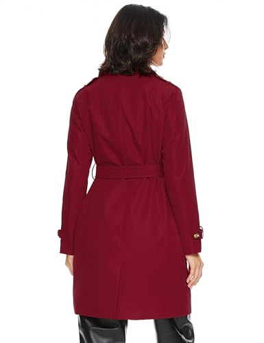Orolay Women's Mid-length Trench Coat Double Breasted Dress Jacket Classic Lapel Slim Overcoat with Belt2