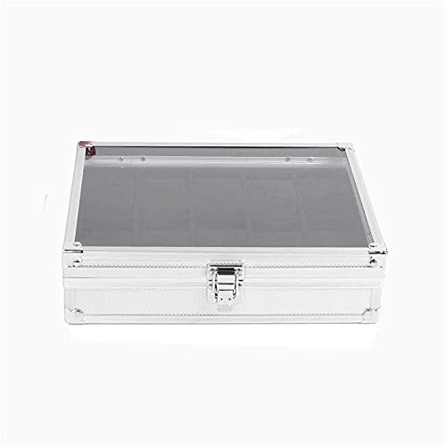 Caja de Reloj Caja de Reloj Caja de Reloj de acrílico Caja de Reloj de aleación de Aluminio de 12 dígitos para el hogar para Hombres o Mujeres