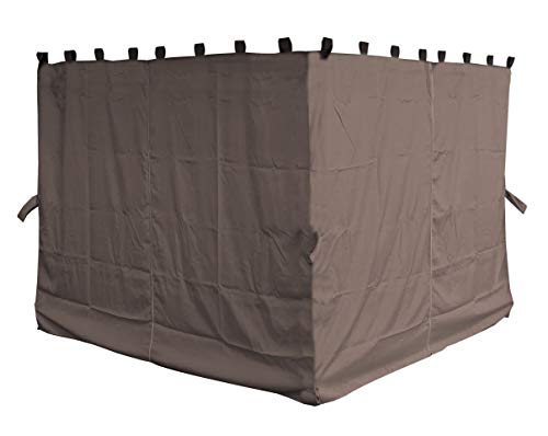 Quick-Star Paroi latérale 4 Panneaux pour tonnelle Paris Taupe 3 x 3 m
