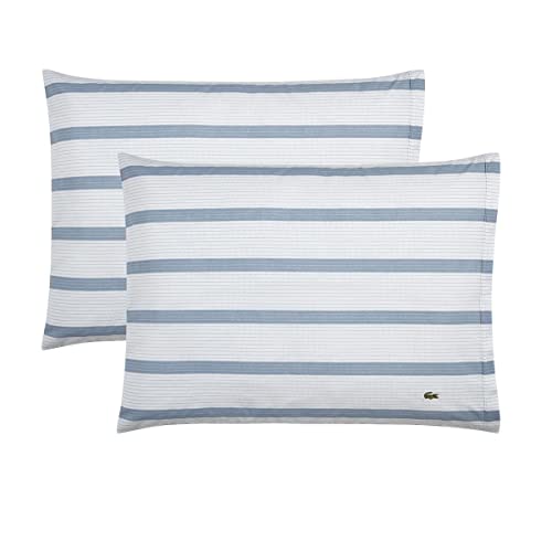 Image of Lacoste 4-Piece Cotton Sheet Set, Archive, Zen Blue, Full