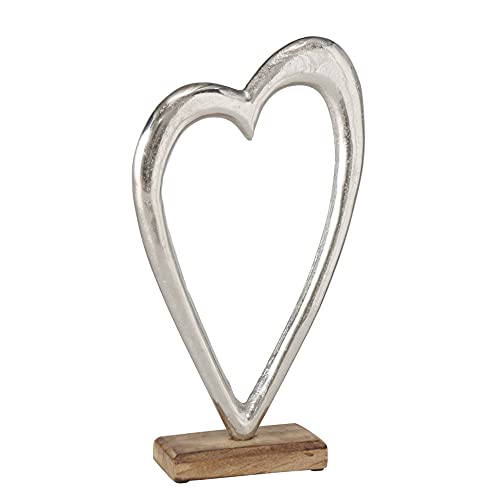 Whw Whole House Worlds Eternity Heart Sculpture, Modern Art, Hand Cast Aluminum, Mango Wood Gallery Base, 16.25 Inches Tall #TOP12