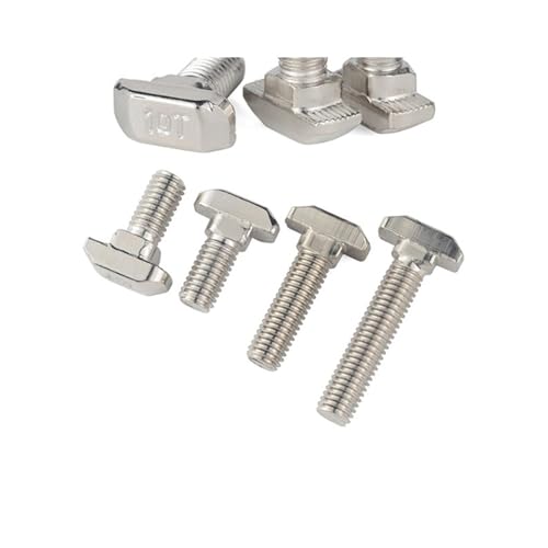 SEIDER M5 M6 M8 T tête de Marteau T Boulon connecteur en Aluminium T tête boulons vis for profilés en Aluminium 20/30/40/45(20-M5x20 (10pcs))