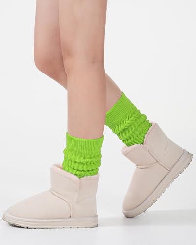Image of HASMES Women Slouch Socks Knee High Boot Long Tube Scrunch Socks for Woman