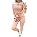 WANGTIANXUE Hipster Ensemble de vêtements de sport pour femme avec sweat à capuche et pantalon de jogging, Rose, S