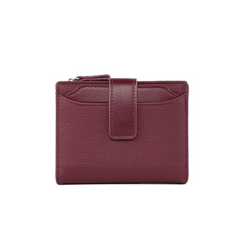 Women'S High-End Short Solid Color Zipper Coin Purse Classic Elegant Women'S Wallet Women'S Coin Purse(Wine Red) - Main Image