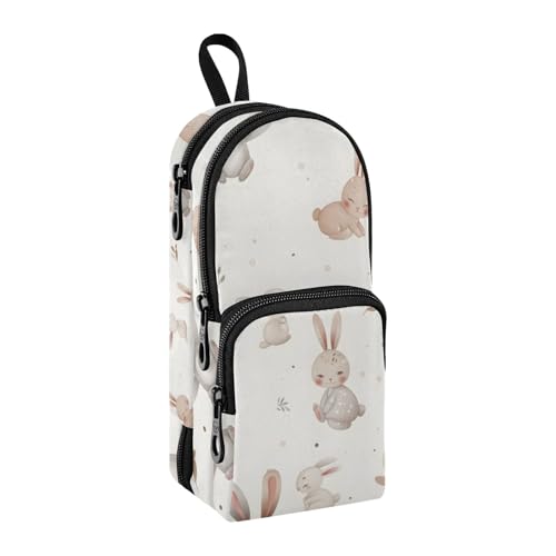 Lovely Baby Rabbit Pencil Case Big Capacity Pen Bag with Compartment Students Schoolbag Shape Stationery Organizer Pencil Pouch Marker Case for School Office Work