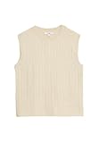 Marks & Spencer Chaleco de punto trenzado con hilo aireado y cuello redondo Mujeres XL