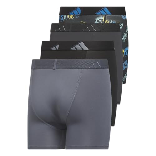 Image of adidas youth Performance Microfiber Boxer Briefs (4-pack Or 3-pack) Kids Graphic Underwear