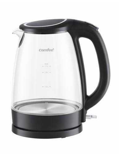 Image of COMFEE' Glass Electric Kettle, 1.7L Fast Boil with LED Indicator