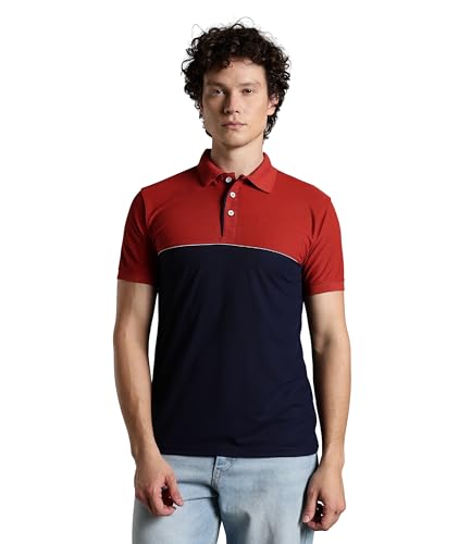 Image of Men's Polo T-Shirt | Regular Fit Short Sleeve Shirt with Collar | Solid Color Casual & Sport Polyester Top for Men | Machine Washable