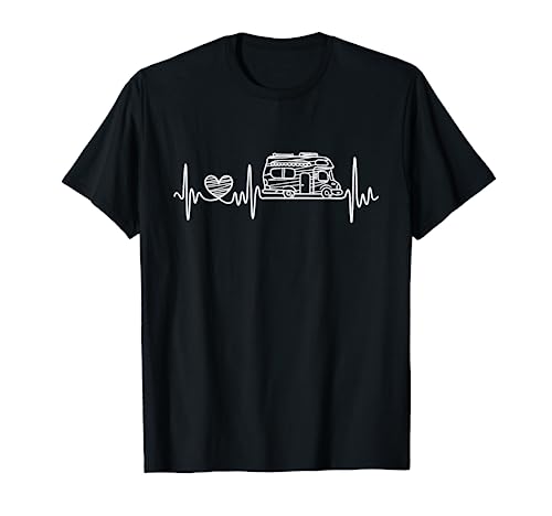 Il design grafico del camper heartbeat è un'ottima idea regalo per le vacanze in campeggio. Per gli appassionati di camper e gli appassionati di campeggio il cui cuore batte più forte quando vanno in vacanza e in libertà con il loro camper.