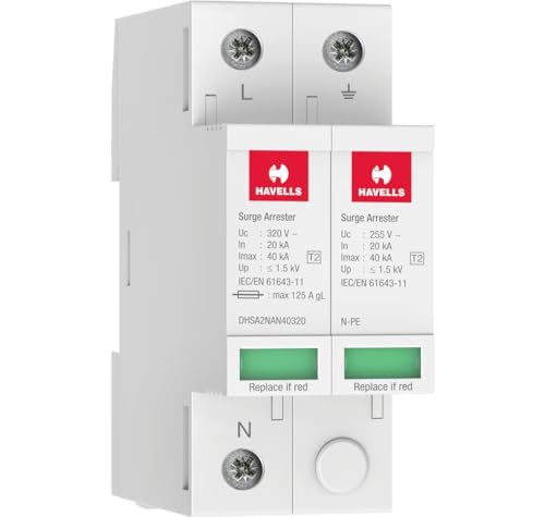 AC SPD Single Phase 2 Pole 320V, Surge Protection Device AC SPD - Type 2 (Pack Of 2)