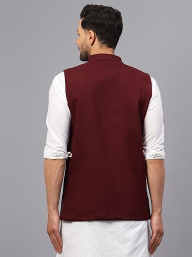 Image of LATEST CHIKAN Men's Traditional Tweed Cotton Checkred Premium Nehru Jacket /Waistcoat