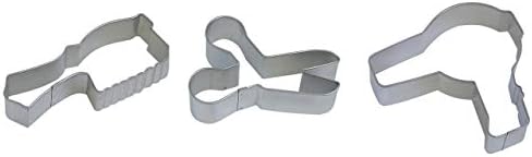 NCS Hairdresser Cookie Cutter Set - Hair Brush 4", Hair Dryer 4", Scissors 3.5" - 3 Piece - Tinplated Steel