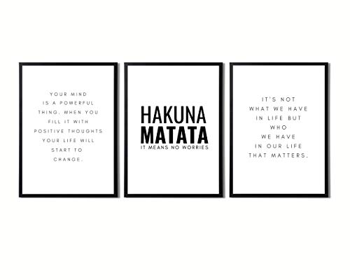 Impresiones motivadoras minimalistas A4, láminas de arte mural inspirador para el hogar