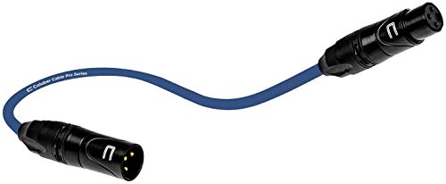Balanced XLR Cable Male to Female - 0.5 Feet (6 inches) Blue - Pro 3-Pin Microphone Connector for Powered Speakers, Audio Interface or Mixer for Live Performance & Recording