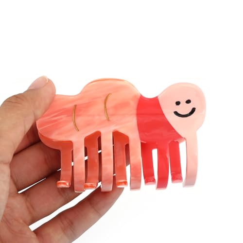 1 Piece Personalized Acetate Funny Pink Little Worm Cute Hair Claw Clip