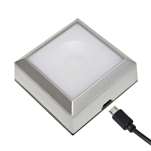 Image of 4-Pack LED Display Base with Spherical Recess & Touch Switch, Crystal Ball Light Stand for 3D Laser Crystal Glass Art, Home Decor, and Figurine Display Lighting Platform