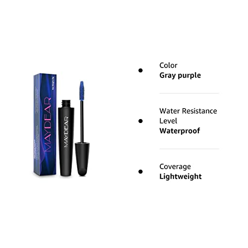 Maydear Colored Mascara For Eyelashes, Waterproof Color Mascara Long Lasting Smudgeproof Mascara For Women Fast Dry Lengthening Eye Makeup Party Stage Use - Gray Purple #TOP3