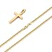 Fiusem Cross Necklace for Men and Women, 14K Gold Plated Mens Cross Necklaces with 3.5mm Cuban Chain, Stainless Steel Small Pendant Chain 20 Inches