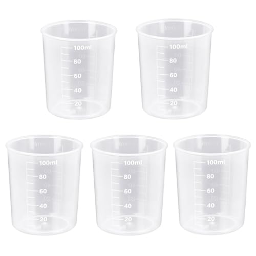 Set 5 Vasos Medidores Plástico Transparente 100 ml miniatura 1