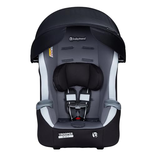 Image of Baby Trend 3-in-1 Infant Car Seat with 5-Point Safety Harness, Adjustable Canopy, and Soft Fabric Seat, Trooper Plus, Dash Twilight - Convertible Travel System & Support for Babies & Toddlers