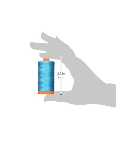 Aurifil Mako Cotton Thread Solid 50wt 1422yds Turquoise, turqoise - Image 2