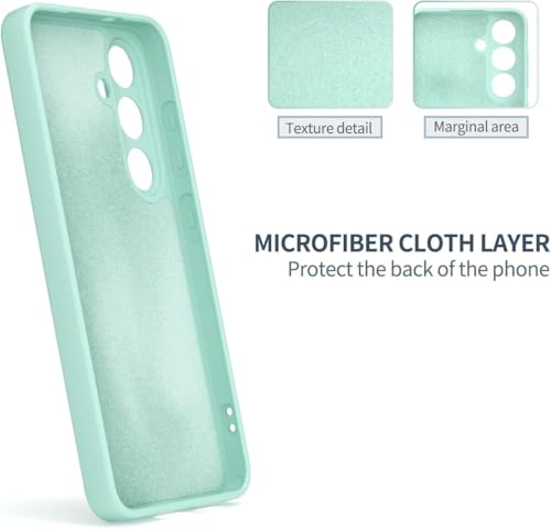 Image of DIZORO Microfiber Candy Case Compatible with Samsung S26 Plus 5G Smooth Touch Cushion Liquid Soft Silicone Gel Rubber Phone Cases Non-Slip Full Body Protective Shockproof Back Cover - Mint Green