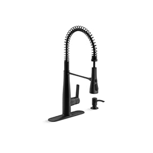 Kohlerkrec22745sdblsemiprofessionalkitchenfaucetwithsoapdispenserlotiondispensercommercialkitchensinkfaucetwithpulldownsprayheadmatteblack Urban Country Home Decor Kohler k rec22745 sd bl semi professional kitchen faucet with soap dispenserlotion dispenser commercial kitchen sink faucet with pull down sprayhead matte black urban country home decor