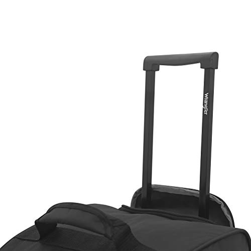 Wrangler Wesley Rolling Duffel Bag, Black, Large 30-Inch