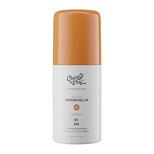 Image of Chemist at Play Underarm Peach Roll-On With 5% AHA, Lactic Acid & 1% Mandelic Acid 40Ml And at Play Underarm Roll-On With 5% AHA, Lactic Acid & 1% Mandelic Acid - 40Ml, Unisex