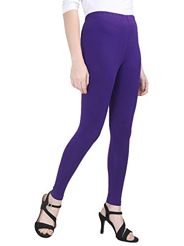 Image of Stylish Designer Soft Cotton Lycra Ankle Length Leggings for Women /Girls Suitable For Daily Casual Use