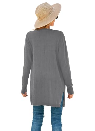 Image of Cardigan Sweaters for Women Long Sleeve Open Front Casual Knit Fall Coat Oversized Soft Outwear with Pockets